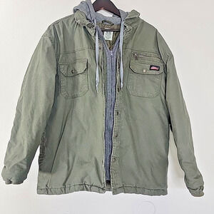 Dickies Men’s Canvas Work Jacket Quilted Lined Green Size XL 46–48